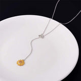 Collier de zircon en cristal de tournesol simple et mignon
