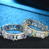 Bague plaqué or zircon incrusté dichroïque