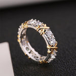 Bague plaqué or zircon incrusté dichroïque