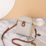 Sac à bandoulière unicolore multifonctionnel en cuir souple