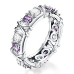 Bague plaqué or zircon incrusté dichroïque