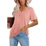 T-shirt décontracté à col en V pour femmes