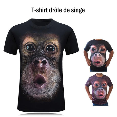 T-shirt drôle et créatif de singe