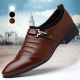 Chaussures d'affaires en cuir respirant pour hommes