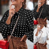 Chemise En Mousseline Á Pois Et Revers