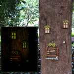 Décoration de Fenêtres Lumineuses en Arbre de Résine de Jardin
