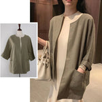 Veste d'automne vintage ample en coton et lin