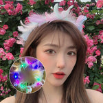 Couronne de plumes lumineuses à DEL douces pour filles