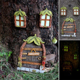 Décoration de Fenêtres Lumineuses en Arbre de Résine de Jardin