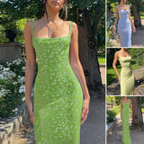 Robe longue dos nu sexy à fleurs pour femmes