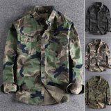 Chemise manches longues avec motif camouflage pour hommes