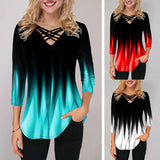 T-shirt Ample Á Col En V Pour Femmes