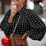 Chemise En Mousseline Á Pois Et Revers