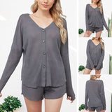 Ensemble de vêtements de détente sexy à manches longues pour femmes