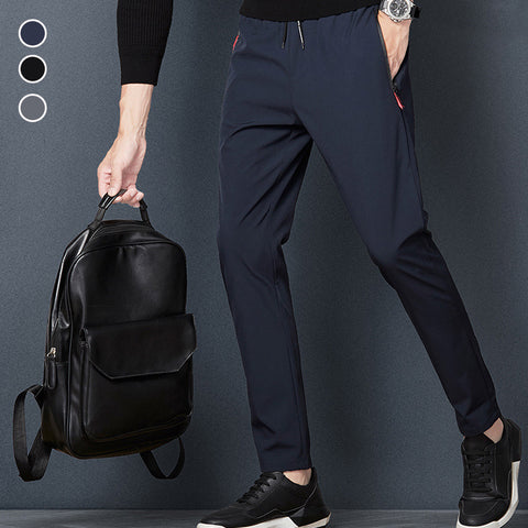 Pantalon zippé en soie glacée à séchage rapide pour hommes