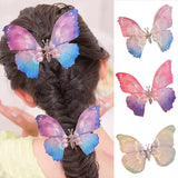 Pince à cheveux de papillon de couleur dégradée