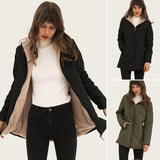 Manteau Matelassé Léger à Capuche et Manches Longues