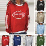 T-shirt décontracté à manches longues Gameday Football Lover pour femme