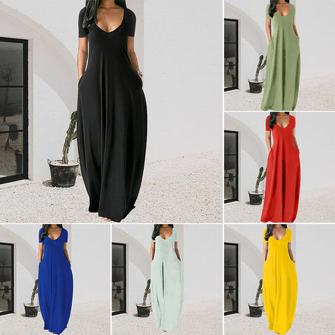 Robe Maxi à Encolure en V