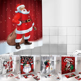💖Rideau de douche de Noël Version dessin animé du Père Noël💖