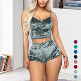 Lingerie sexy en velours à col en V