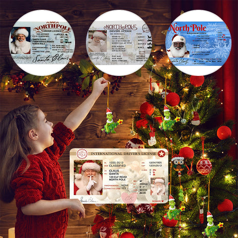 🎅Permis de conduire perdu du Père Noël|Cadeaux amusants pour les enfants