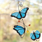 Décor de fenêtre en verre papillon monarque teinté