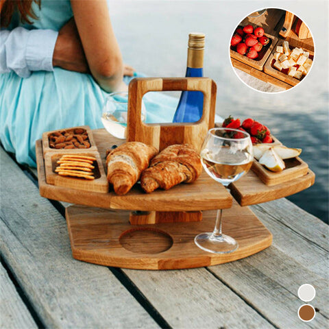 Table à Vin Portable en Bois pour Pique-nique