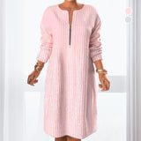 Robe Unicolore avec Fermeture Éclair