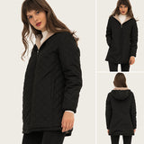 Manteau Matelassé Léger à Capuche et Manches Longues