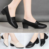 Chaussures en cuir antidérapantes à semelles souples pour femmes