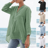 Chemisier décontracté de couleur unie avec col en V