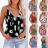 Débardeur col V imprimé léopard