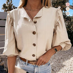 Blouse boutonnée à volants