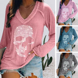 Chemises à manches longues à tête de mort rétro