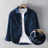 Chemises décontractées pour hommes de couleur unie avec boutons