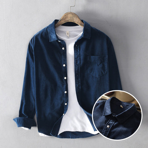 Chemises décontractées pour hommes de couleur unie avec boutons