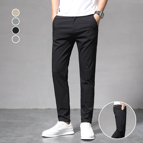 Pantalon Extensible en Soie Glacée