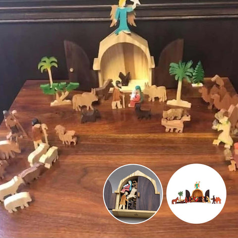L'histoire de Noël Crèche unique en bois