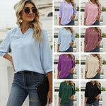 Chemise Á Col Montant Et Manches Mi-longues