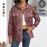Veste en Velours Côtelé à Imprimé Léopard