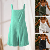 Pantalon à bavette décontracté boutonné