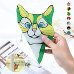 Attrape-soleil chat teinté à la main pour fenêtre