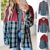 Chemise à manches longues en patchwork imprimé à la mode