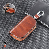 Porte-clés de voiture en cuir et grain de bois
