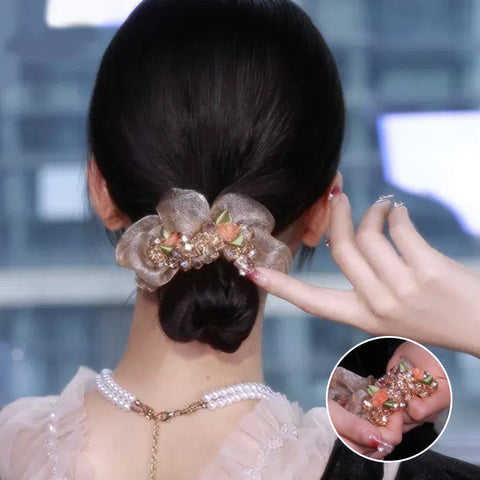 Élastiques à cheveux en cristal pour gros intestin