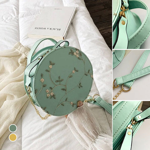 Sacs à main ronds en dentelle douce en cuir PU