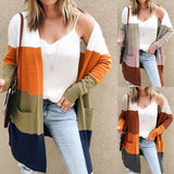 Pull Cardigan Contrasté