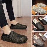 Chaussures d'Intérieur en Coton Peluche Chaud pour Hommes