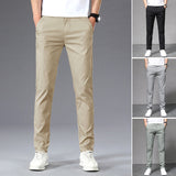 Pantalon Extensible en Soie Glacée